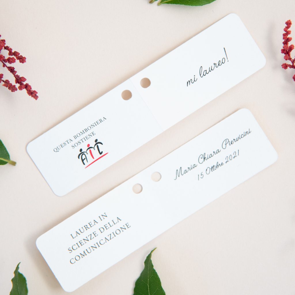 20 Biglietti Bomboniera Per Laurea - Formato 9x2,5 Cm Da Piegare - 2