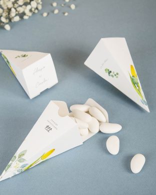 Cono Porta Riso e Confetti Fiorellini Gialli