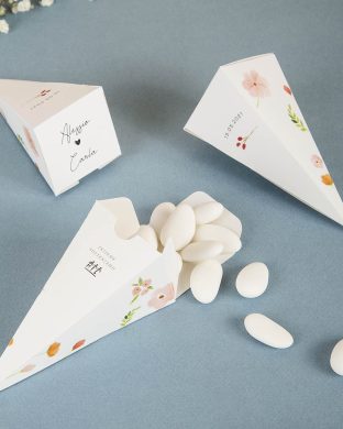 Cono Porta Riso e Confetti Fiorellini Rosa