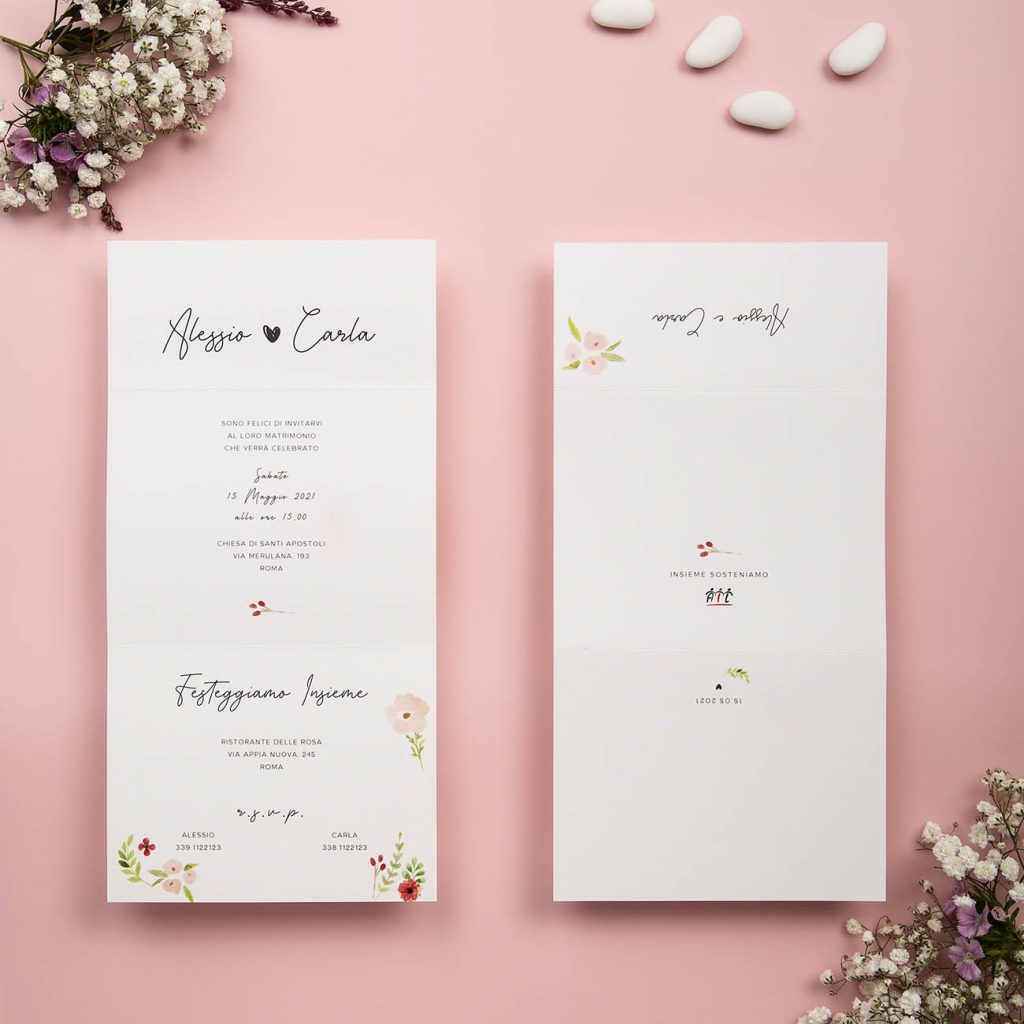 Partecipazione Libretto Fiorellini Rosa