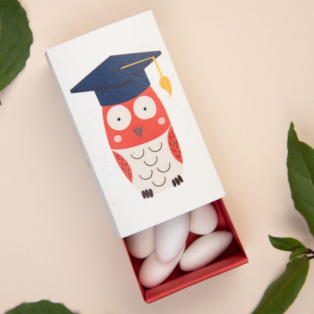 Bomboniera Solidale Fiammiferi Gufo Laurea