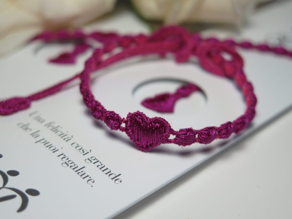Bracciale cuore Cruciani con nastro