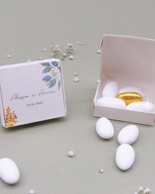 Scatolina solidale torta porta confetti Fiorellini Gialli