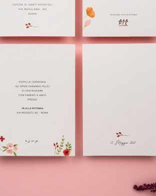 Invito Essential Fiorellini Rosa